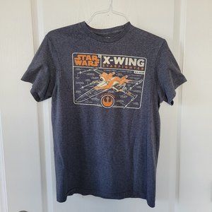 Gray T Shirt Star Wars X-Wing Starfighter Schematic Episode IX Rise Of Skywalker